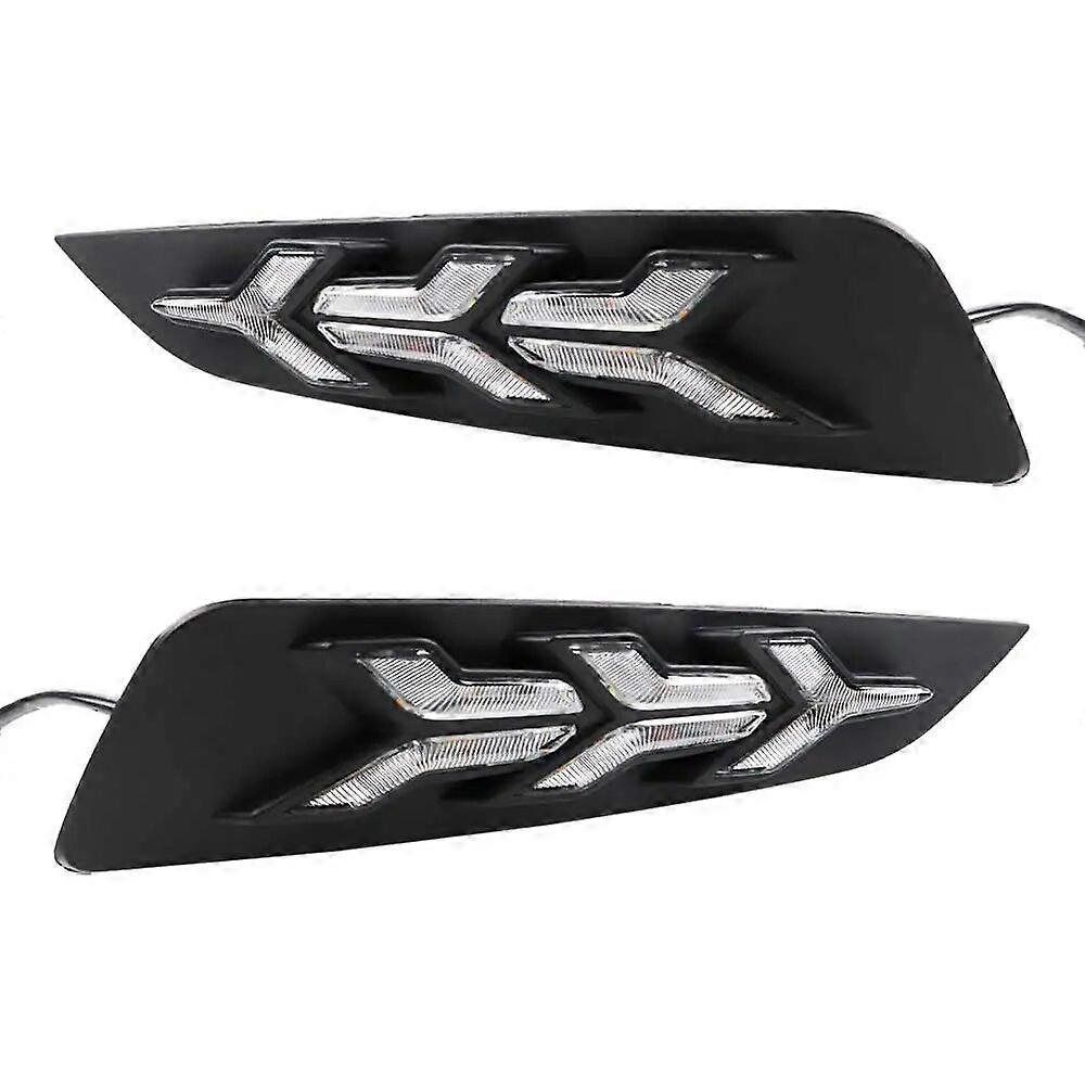 CSCSNL 2PCS Car LED DRL Daytime Running Lights White Yellow Blue Running Turn signal for MG6 MG 6 2017 2018 2019 Fog Lamp Covers