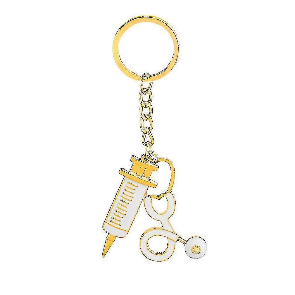 syringe Stethoscope Shape Alloy Drip Keychain Key Ring