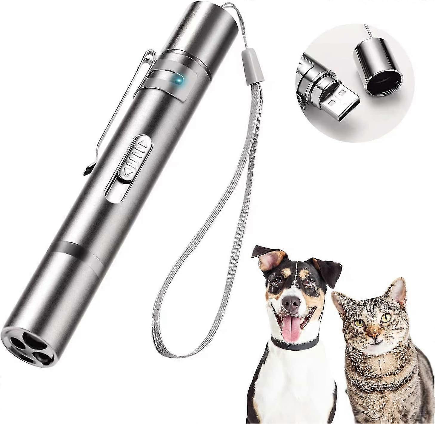 Red Dot Led Light Pointer Interactive Toys,usb Charging, 5 Switchable Patterns