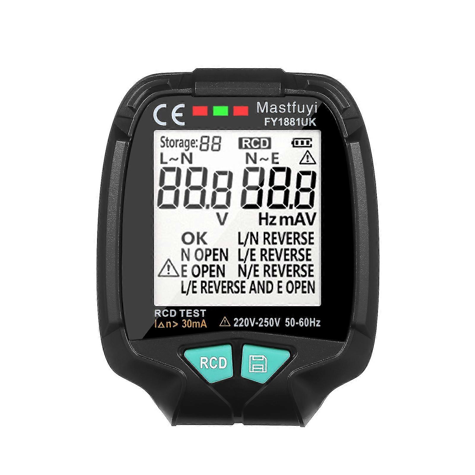 Mastfuyi Multifunctional Socket Tester With Digital Lcd Display  Electric Socket Detector Circuit Detector Electrician Electroscope Rcd Tester Ground