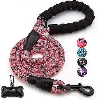5 Ft Strong Dog Lead With Comfortable Padded Handle And Highly Reflective Threads For Small, Medium And Large Dogs (5-ft, Pink)