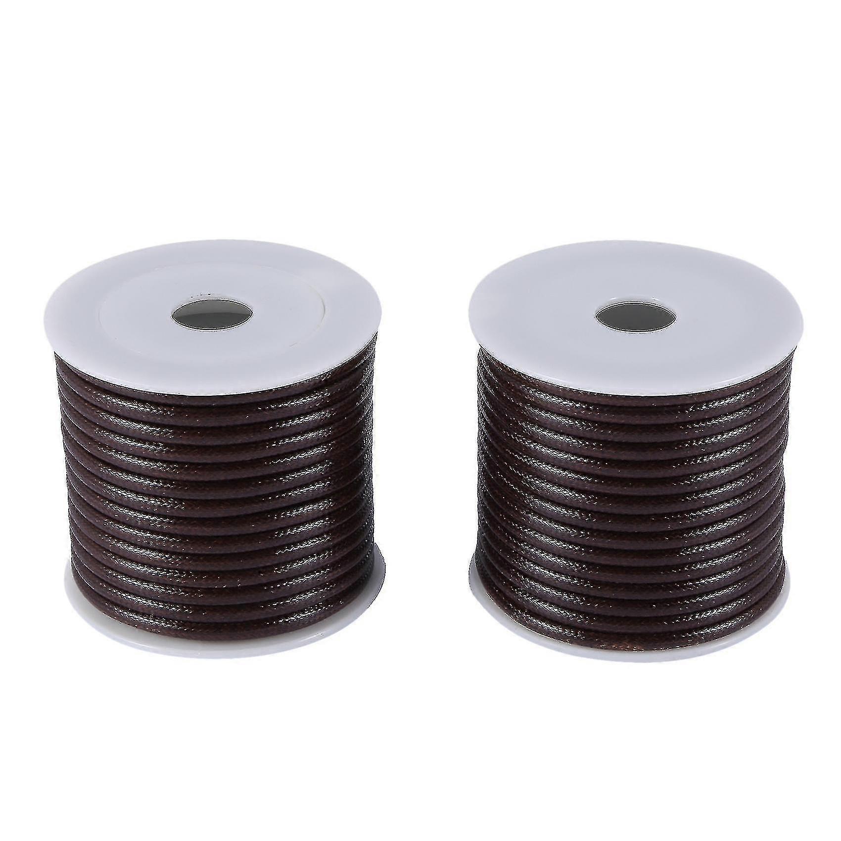 Round Waxed Thread Necklace Rope Leather Cord Thread, Coffee