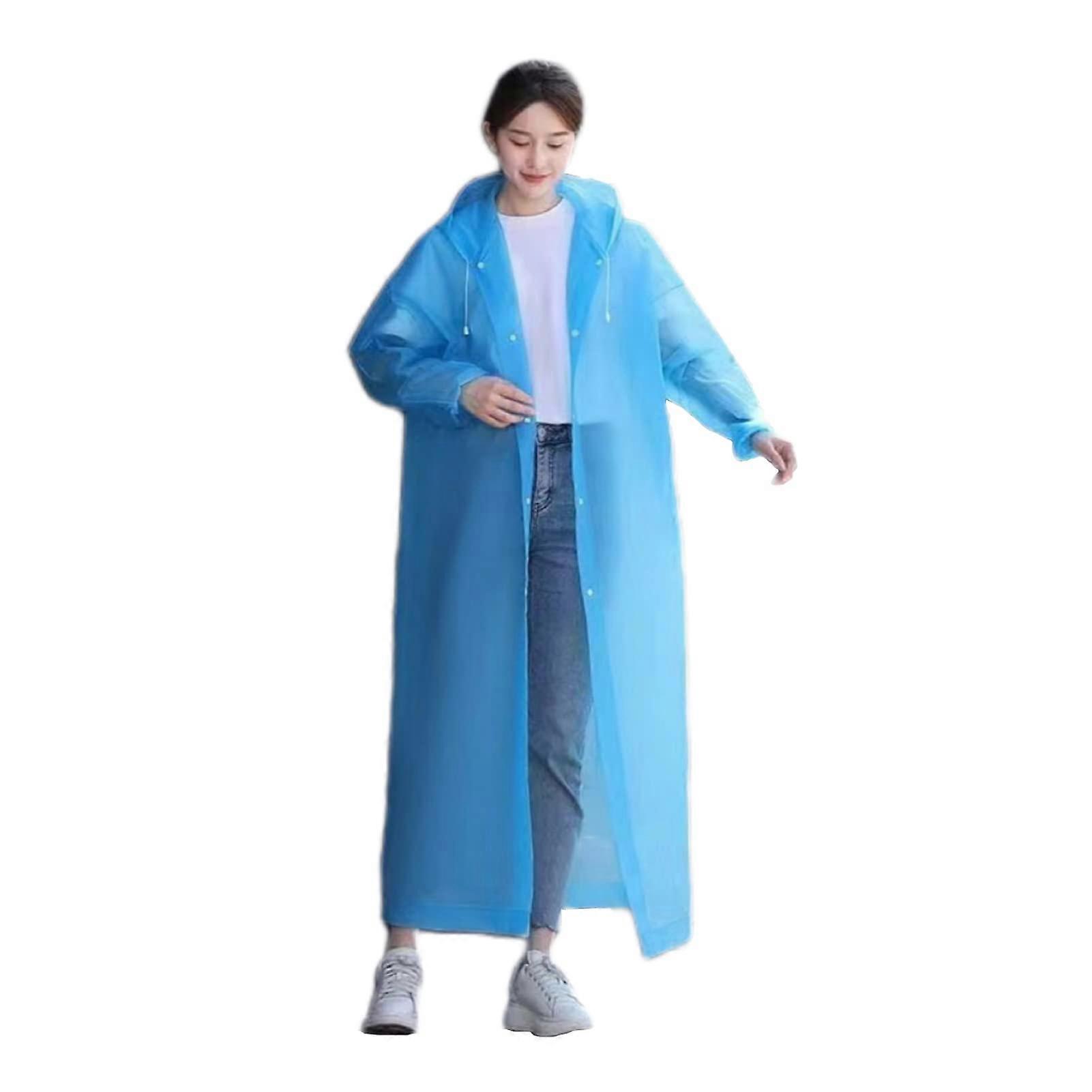 Eva Raincoat Non Disposable Outdoor Travel Portable For Adults 150g 18 Silk Frosted Extra Thick White Drawstring Type