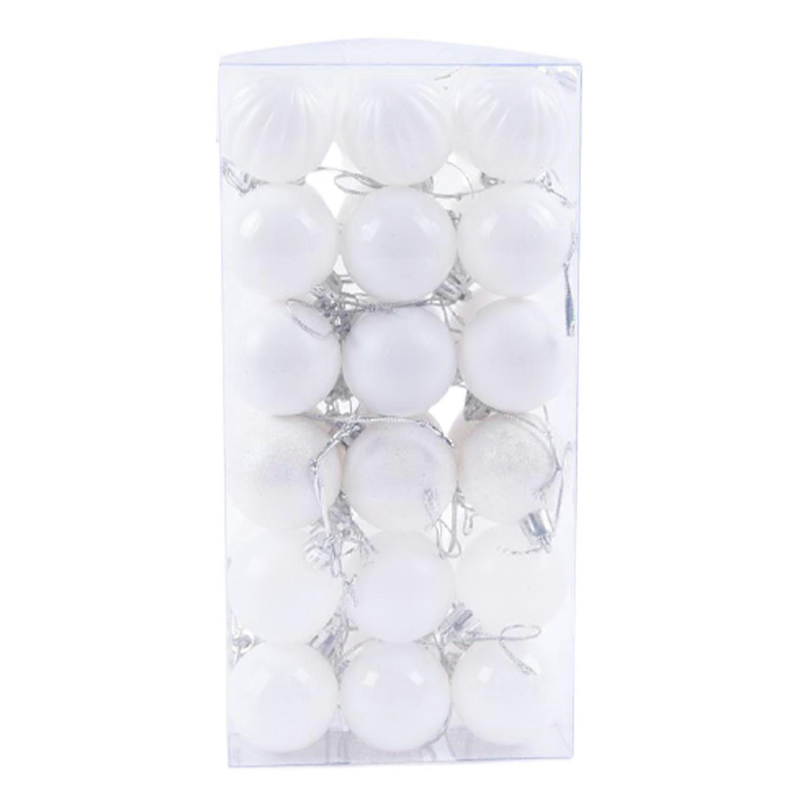 36Pcs Christmas Balls Shatterproof Anti-deform Plastic Decorative Shiny Glitter Xmas Balls for Home KAESI