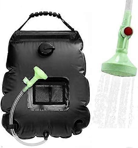 Solar Shower Bag Portable Shower for Camping Heating Camping Shower Bag 5 Gallons/20L Hot Water 45C Switchable Shower Head