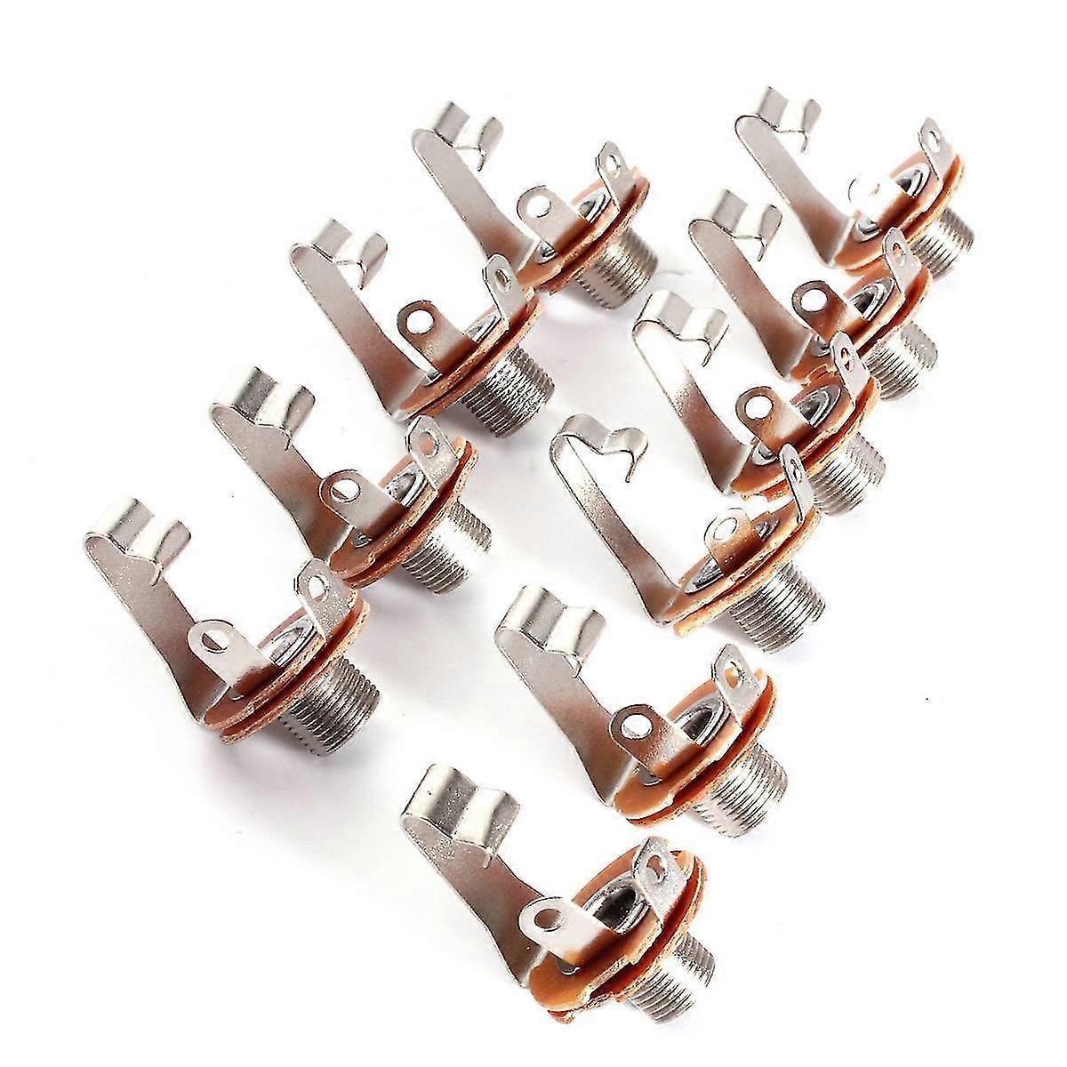 10 st Mono Input Jack för gitarr bas 6.35mm Orange