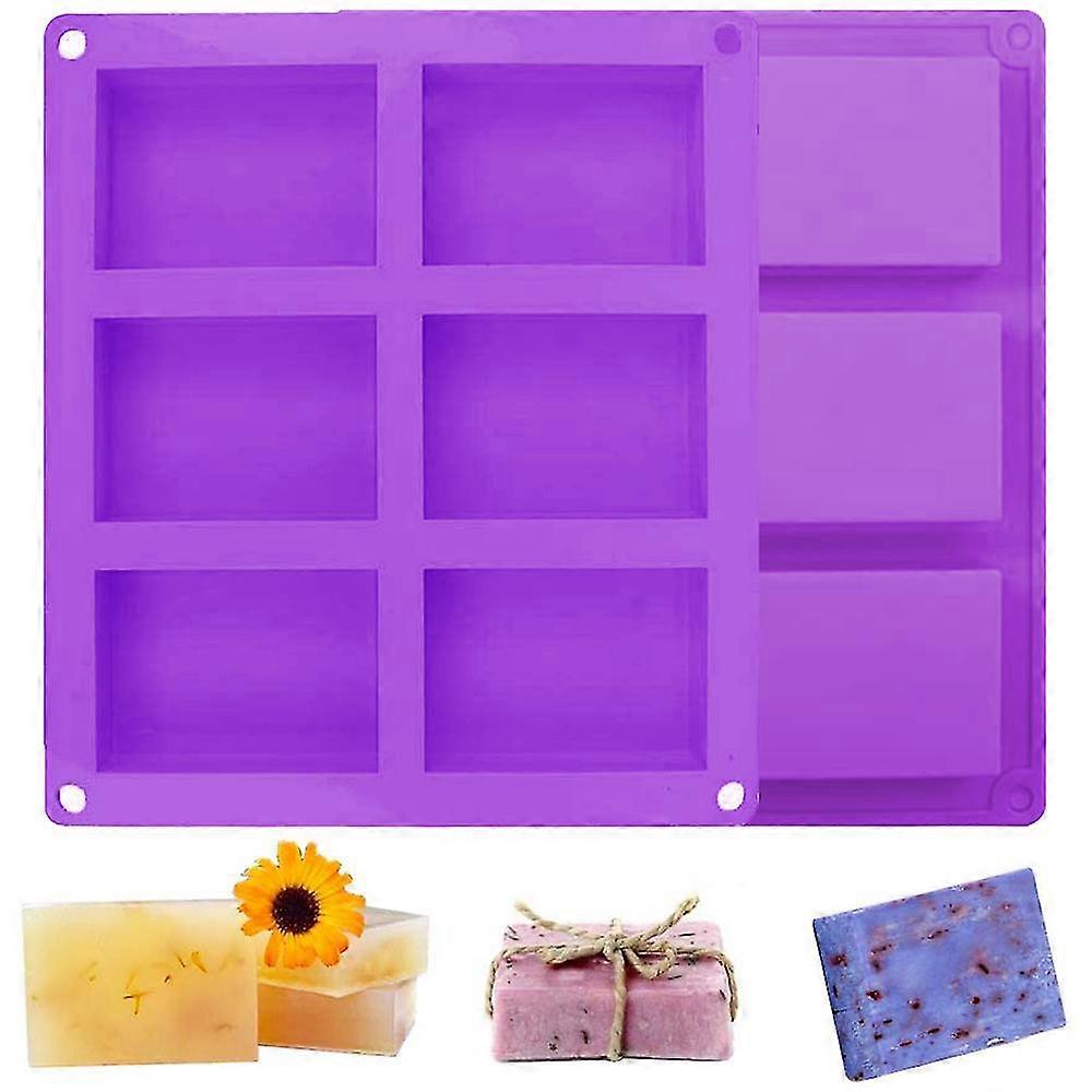 2 Pack Silicone Soap Molds, 6 Cavities Silicone Baking Mold Cake Pan