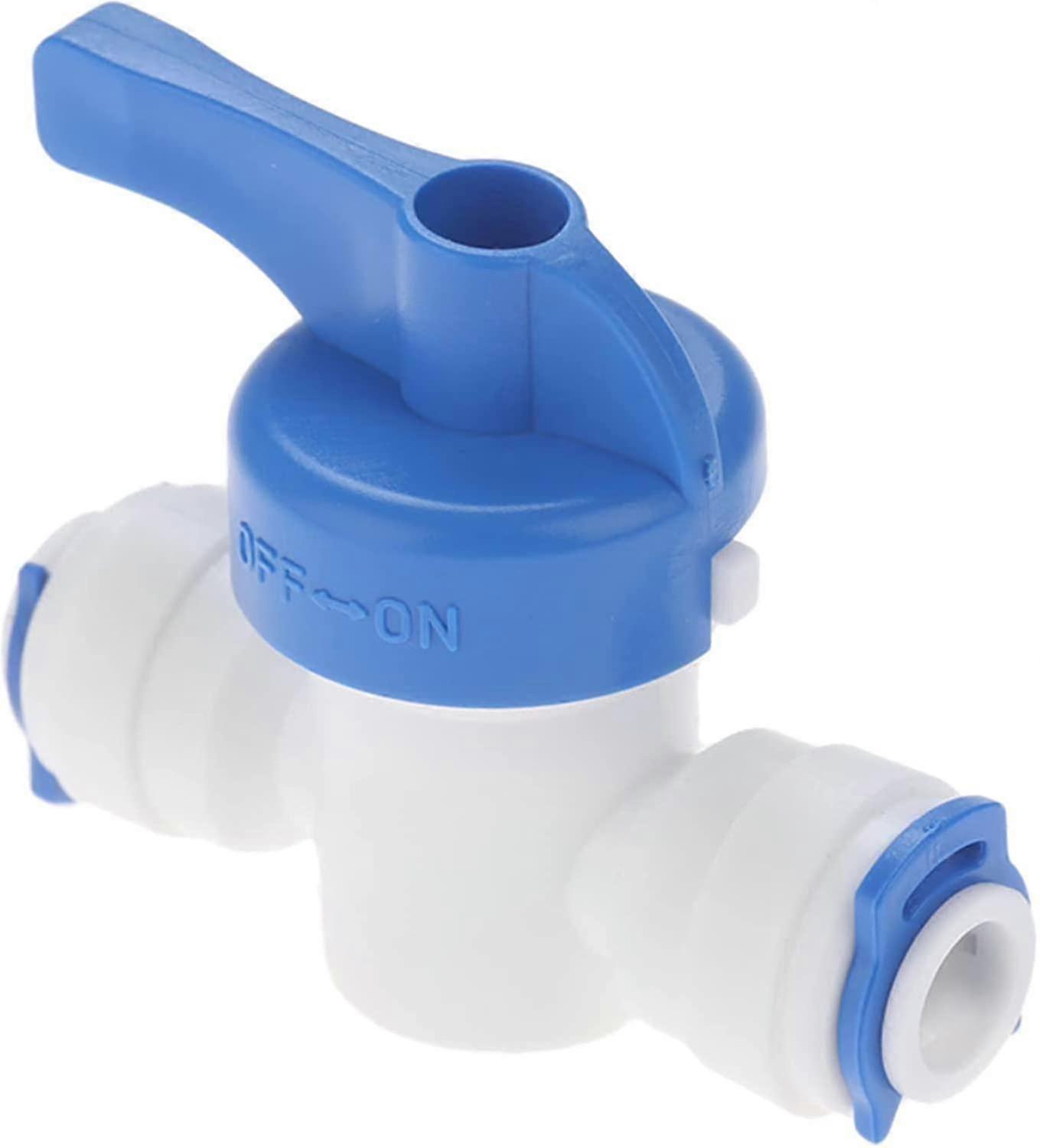 Ro Straight 1/4" Inch Od Push Fit Connector Hose Quick Connection Control Fittings Plastic Water Ball Valve Reverse Osmosis Water Filter System Hose W