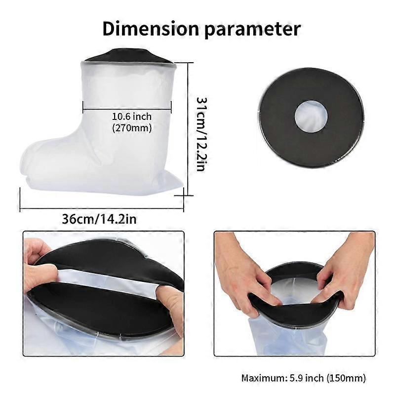 2X Waterproof Cast Cover Leg for Adult Ankle Shower Bath Watertight Foot Protector Wounds for Swimm