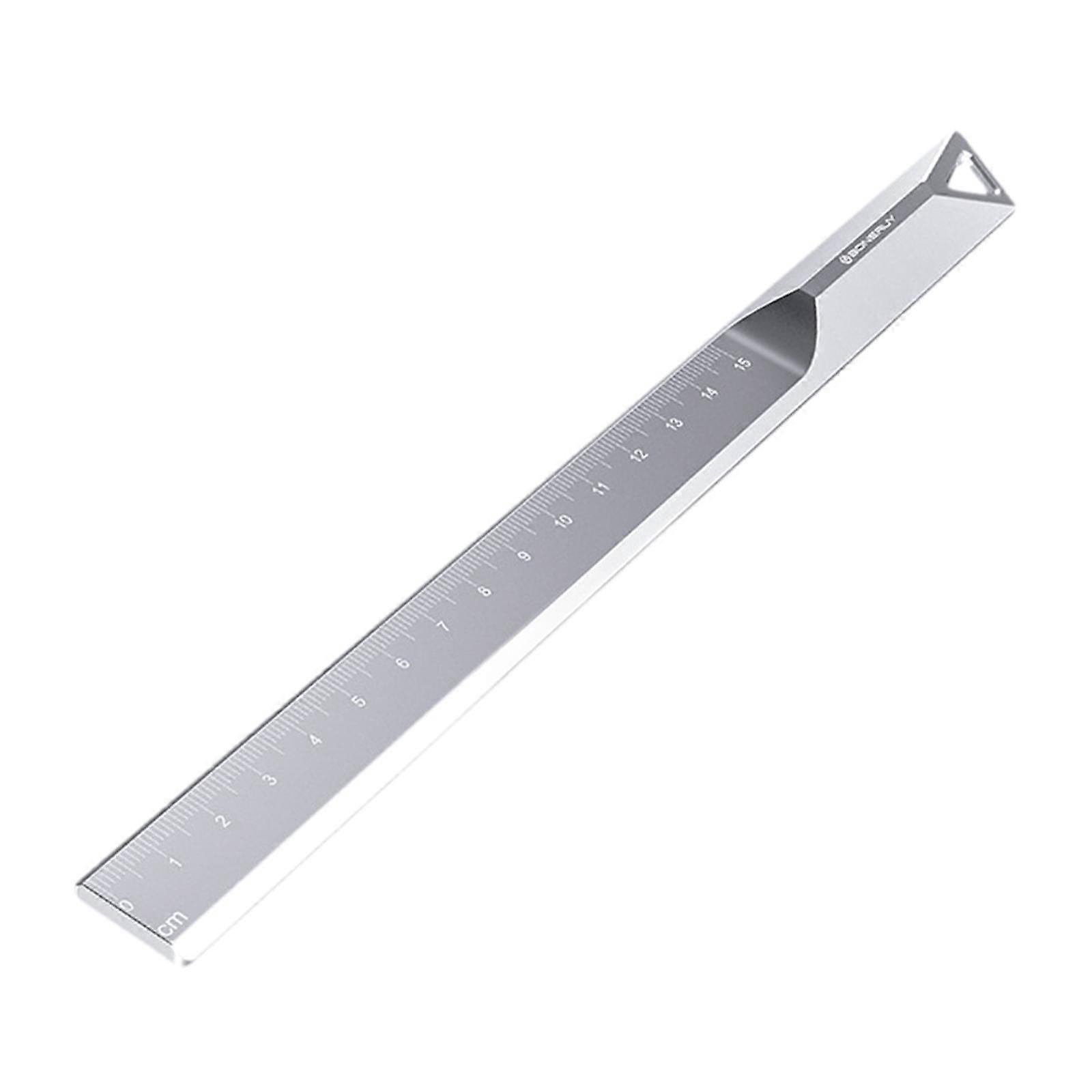 Straight Ruler Engraved Multi Use Bookmark for Architect Engineers Draftsman Argent