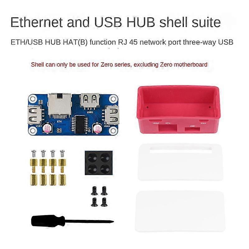 USB Hub Expansion Board+Case Kit for Zero/Zero W/Zero WH 4B/3B+/3A+/2B USB2.0 RJ45 HUB Expansion