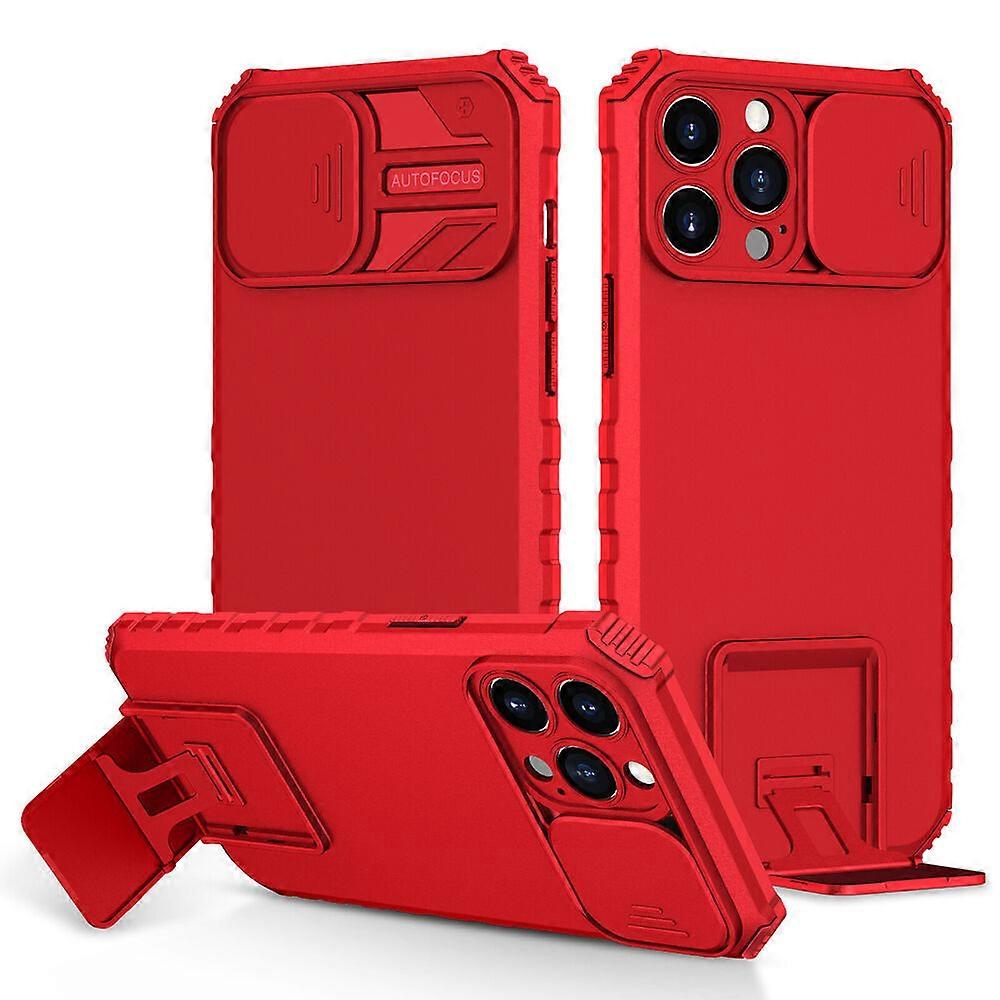 For iPhone 14 13 12 Pro Max XR XS Shockproof Case with Stand Slide Camera Cover