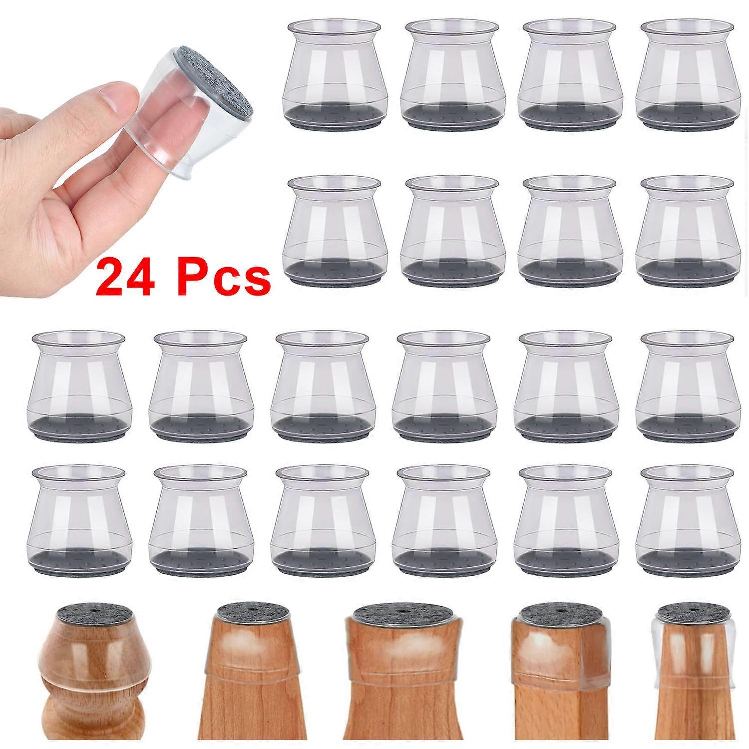 24 יחידות מגיני רצפה לרגל כיסא לרצפות עץ כיסויי סיליקון להגנה על רצפות אריחי עץ רפידות לבד כובעי רגליים לרהיטים