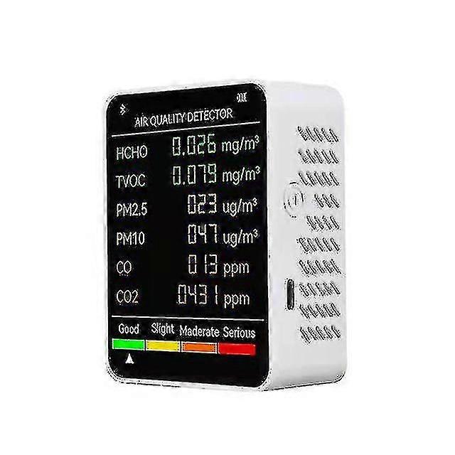 6 In 1 pm2.5 pm10 hcho tvoc co co2 Luftqualitätsdetektor Co Kohlendioxid Formaldehyd Monitor LCD Large Screen Display
