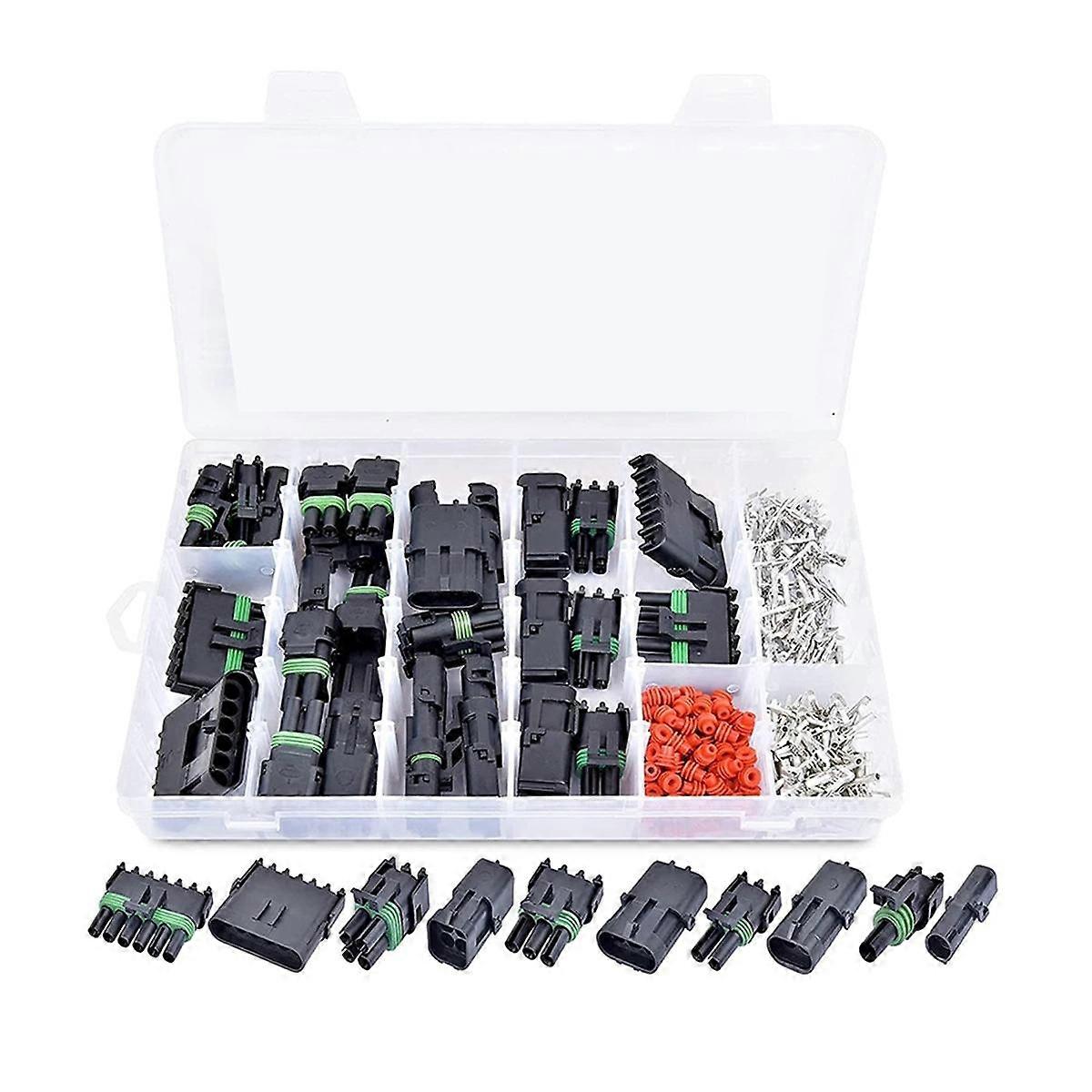 140PCS Connecteurs Imperméables DT Automobile 2/3/4/6 Broches - Kit Étanche Moto Voiture Camion