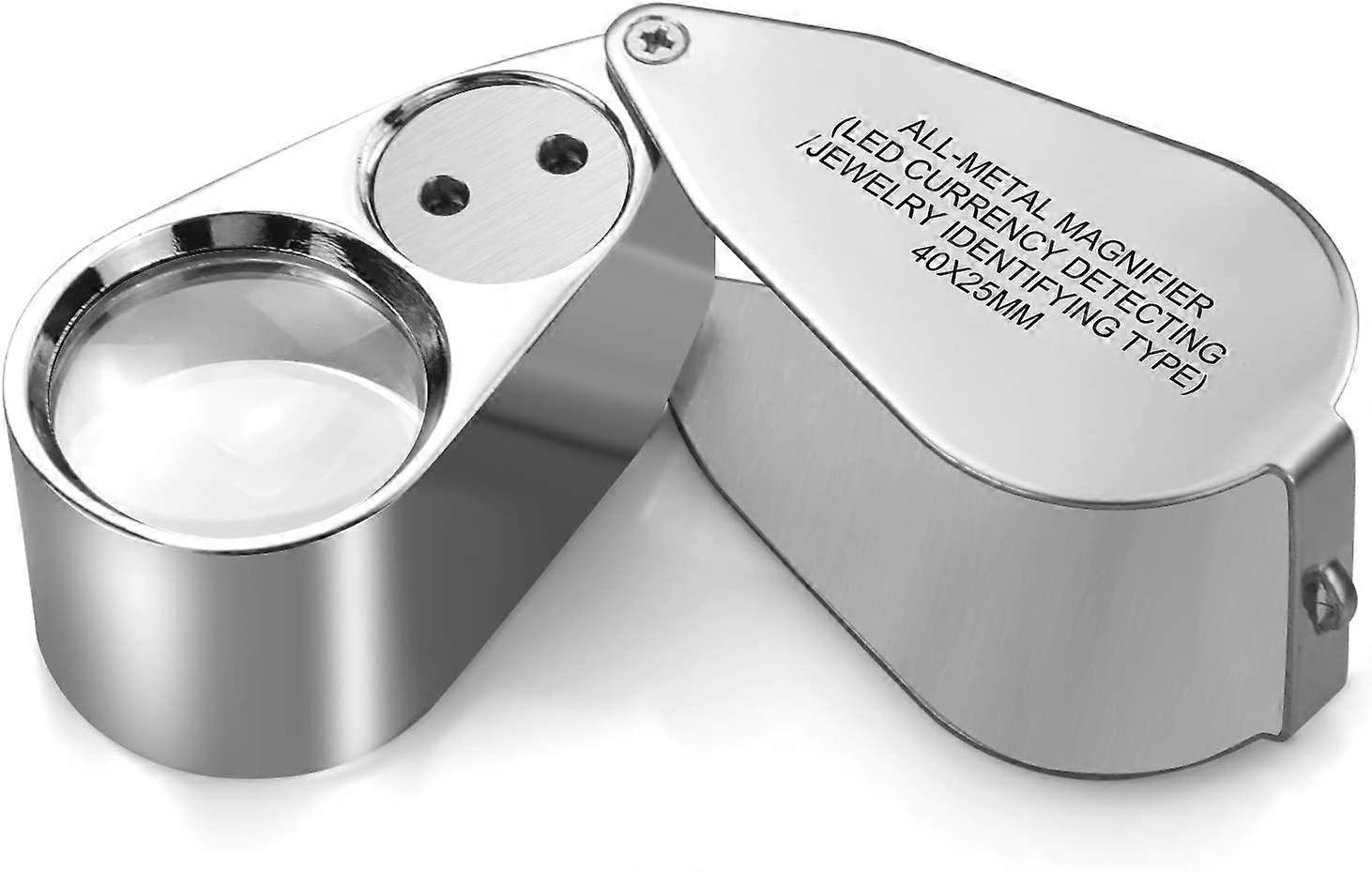 Foldable Magnifier with LED / UV Lighting Metal Structure