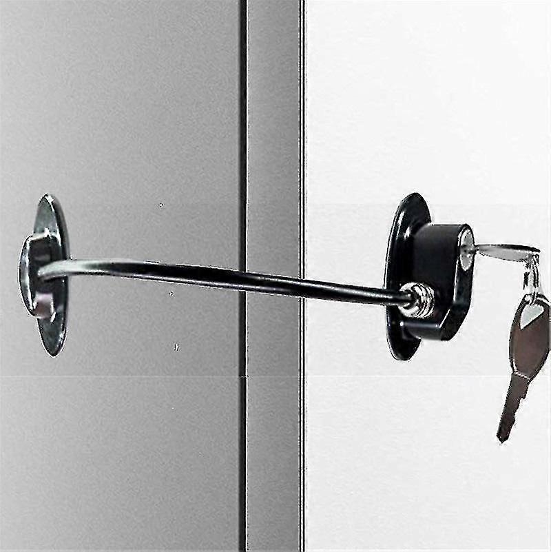 Refrigerator Door Lock With 2 Keys, File Drawer Lock, Freezer Door Lock And Child Safety Lockblack Color-2 Pieces
