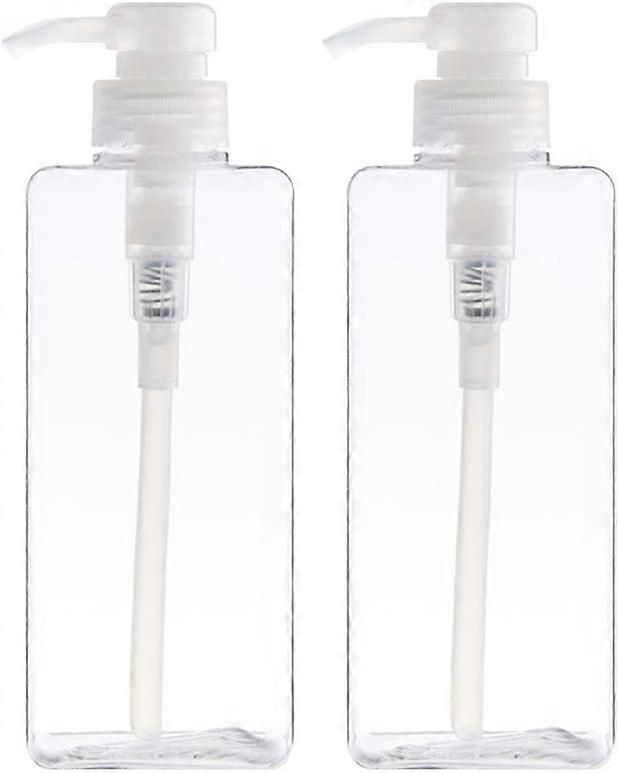 Refillable Plastic Lotion Dispenser Empty Pump Bottles for Liquid Shampoo 2 Pieces 280ml (Transparent)