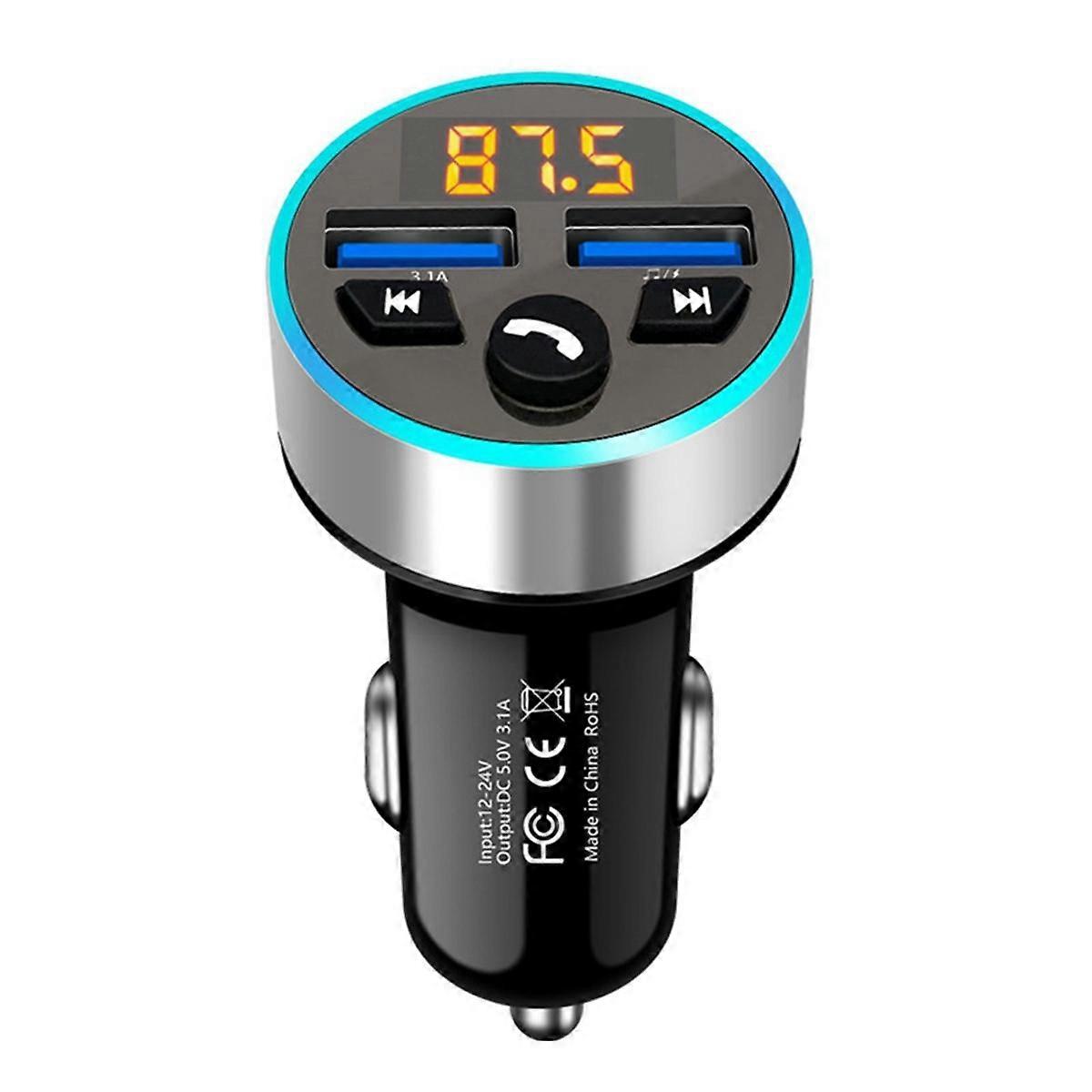 FM Transmitter Stereo Car MP3 Player 3.1A Fast Charging Dual USB Charger Car Bluetooth 5.0 Hands-Free Kit FM Modulator A