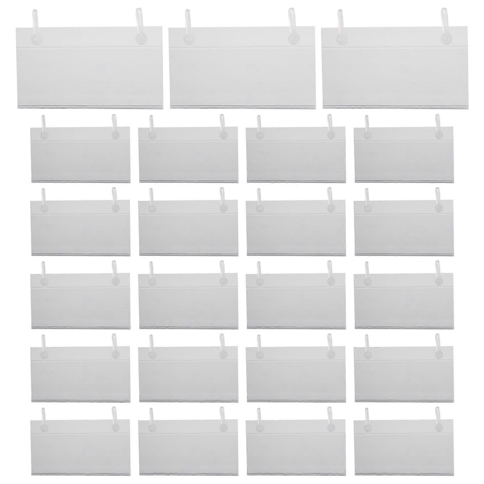 80Pcs Plastic Basket Label Holders Price Tag Ticket Hanger Clips with Button Design Lock Closure for Market Grocery
