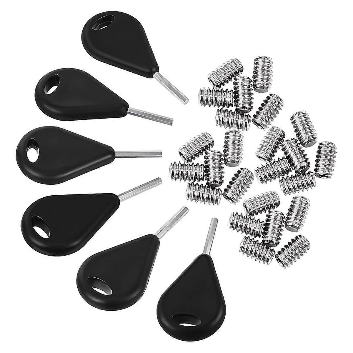 6 Pcs Surf Fin Key Surfing Surf Fin Key with 24 Pcs Fin Screws Universal Hexagon Surfboard Fin Key Replacement