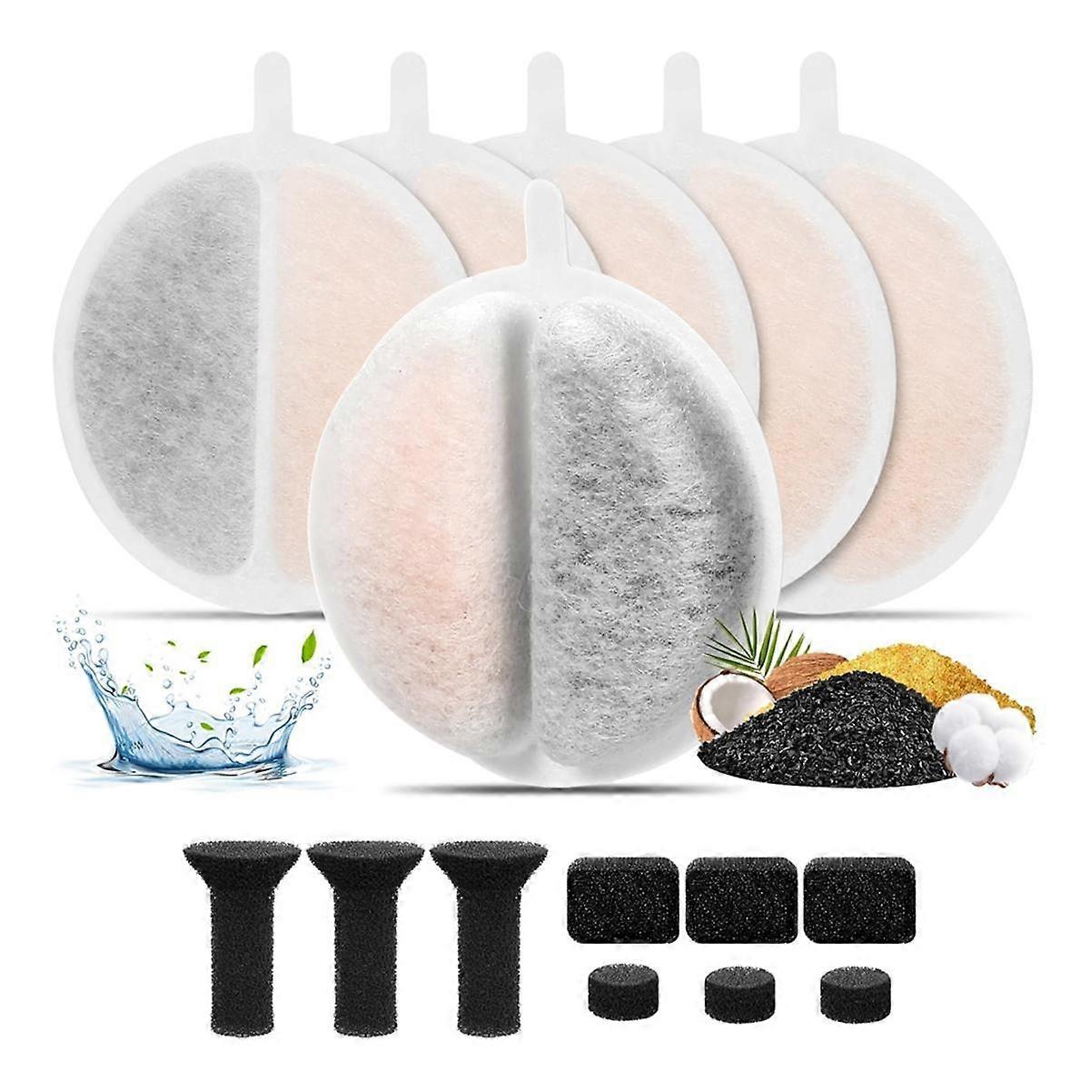 6PCS Cat Water Fountain Filters for Lite & Premium 2.5L Pet Drinking Fountain for Water Filtration Filter Replace Foams