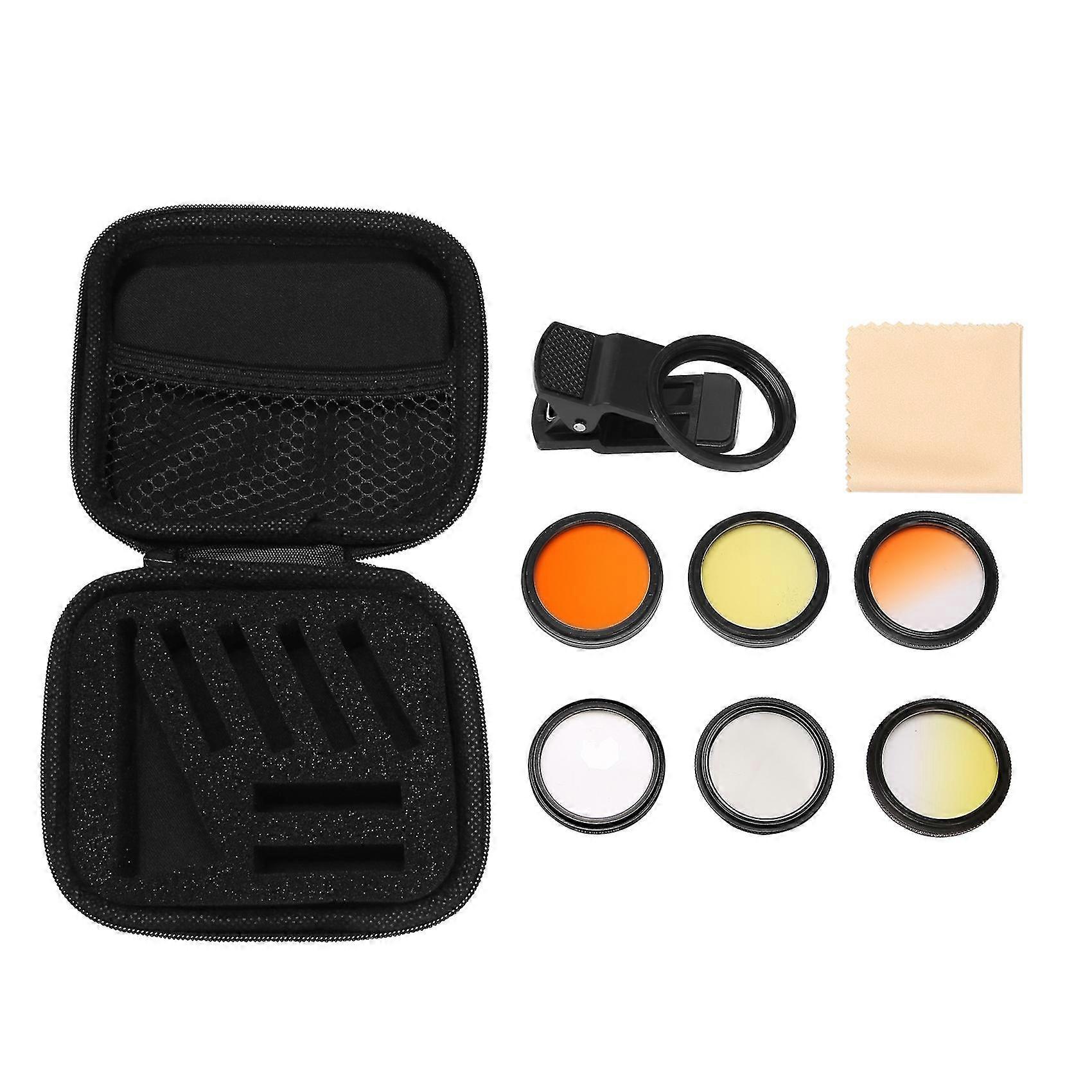 AqUariUm Lens Fish Tank Phone Camera Lens Filter 6 in 1 Macro Lens Yellow Lens Filter Coral Reef Aq