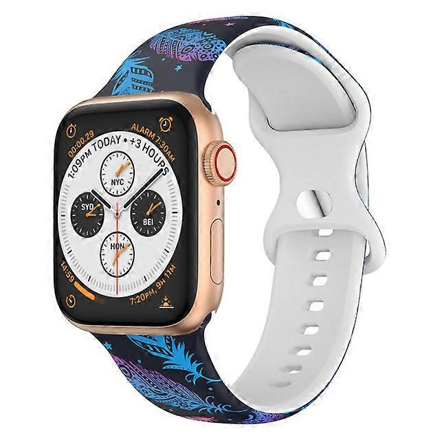 Printing Strap for Apple Watch Band 45MM 44MM 40MM 38MM 42MM Floral Silicone Belt Watchband Bracelet iWatch Series 3 4 5 6 SE 7