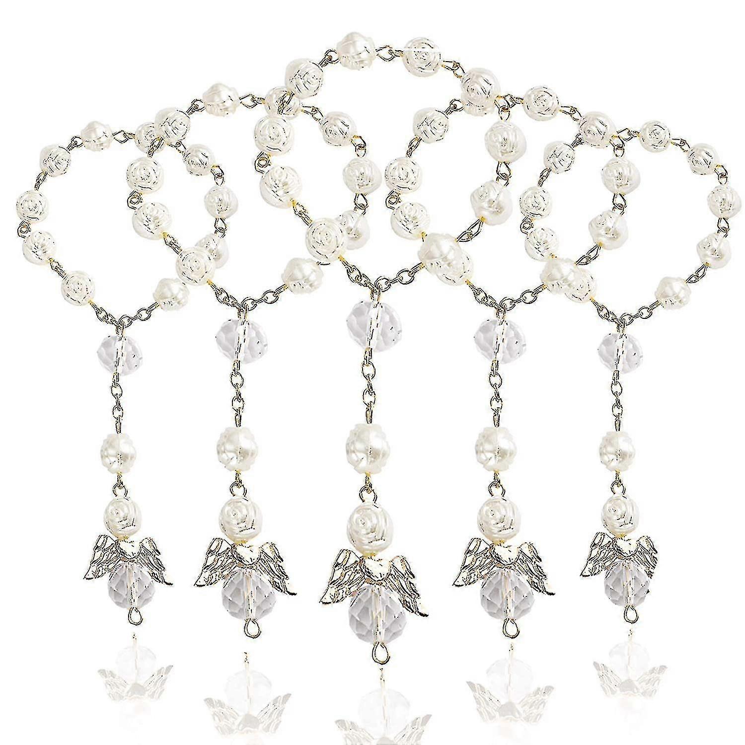 Baptism Rosary Beads - 30 Pcs Mini Acrylic Rosaries with Angel for First Communion and Baptism Party