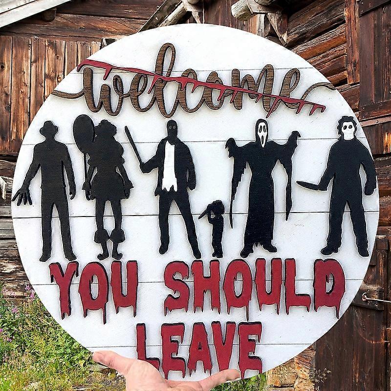 Halloween Door Horror Welcome Sign Flat Printing Version
