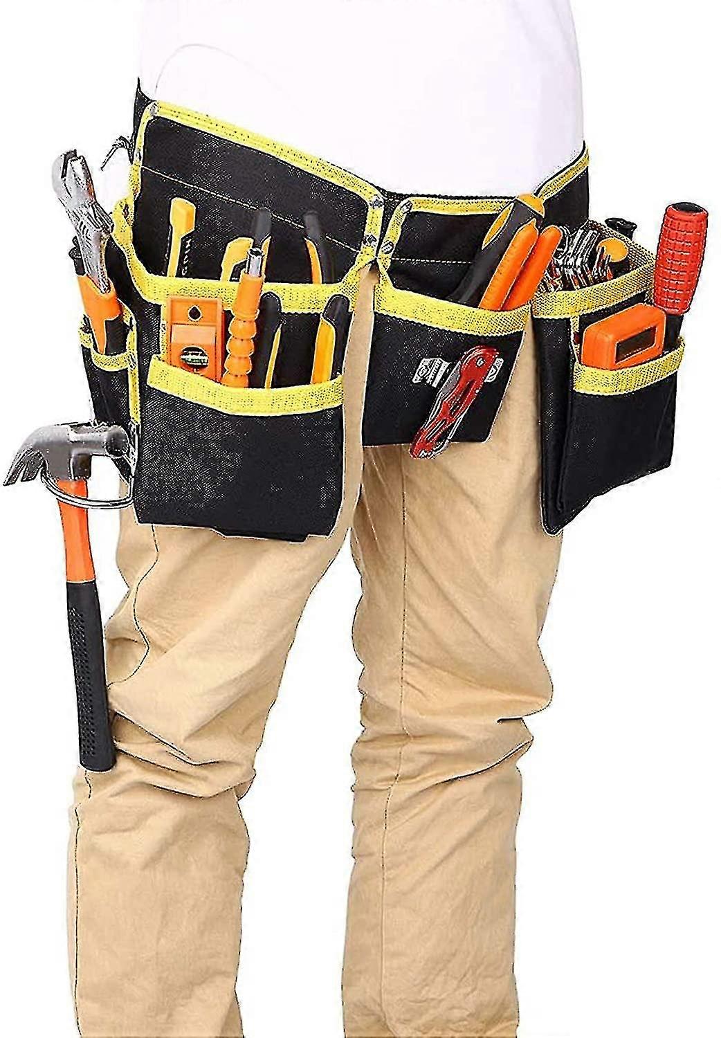 Tool Belt With 11 Pockets Tool Pouch Waterproof Oxford Fabric With Adjustable Straps