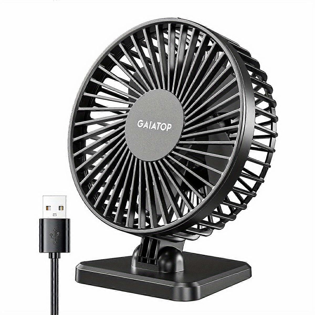 Gaiatop Small Desk Fan, Portable 3 Speeds Wind Desktop Table Cooling Fan in Single Button, Adjustment Mini Personal Fan for Home Desktop Office Car Ou
