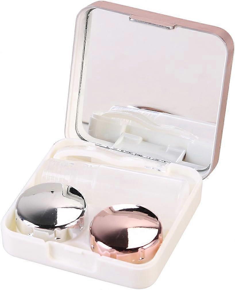 Travel Contact Lens Case Contact Lens Box with Mirror Tweezer Stick and Solution