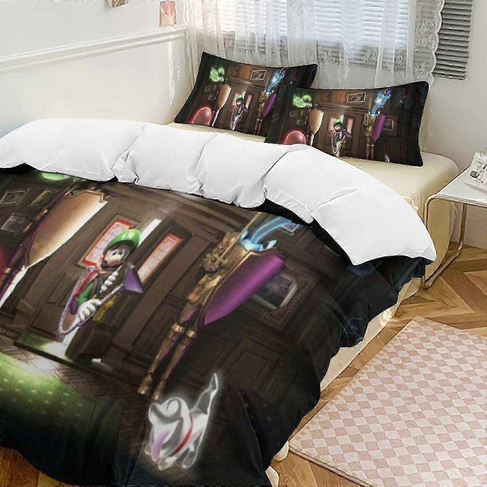 n1016 ملاءات السرير لويجي قصر أسفل غطاء لحاف مجموعة مفروشات ستوكات ، (1 غطاء لحاف و 2 كيس وسادة) ملاءات السرير iiv1016