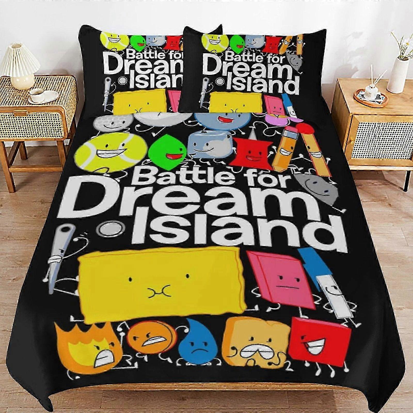 o2942 Lakanat Peli BFDI Battle For Dream Island vuodevaatteet Pussilakana Mukava ja kevyt sarjakuvavuodevaatteet3-osainen (1 pussilakana ja 2 pil