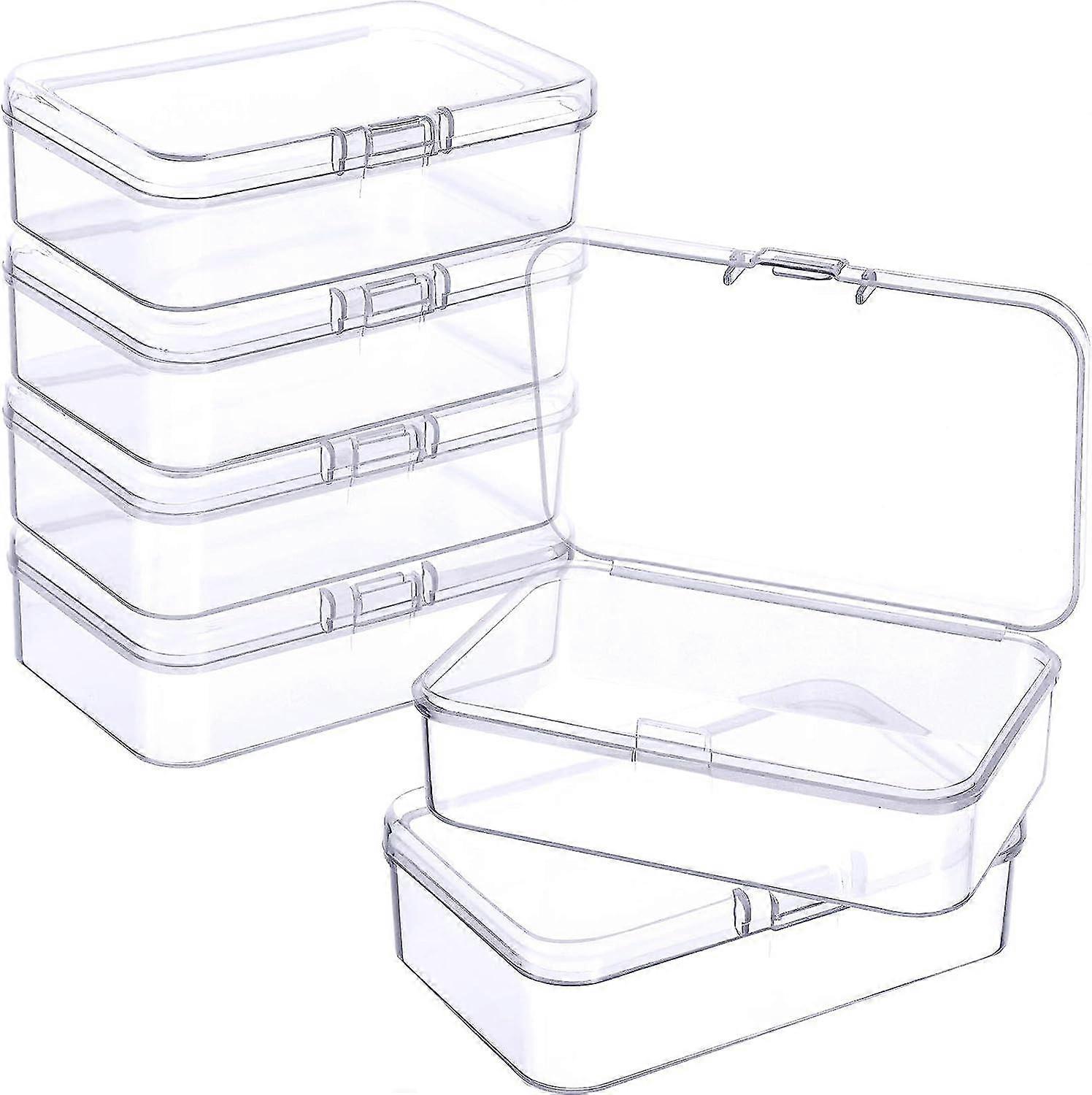 Mini Plastic Clear Beads Storage Containers Box (6 Pieces)