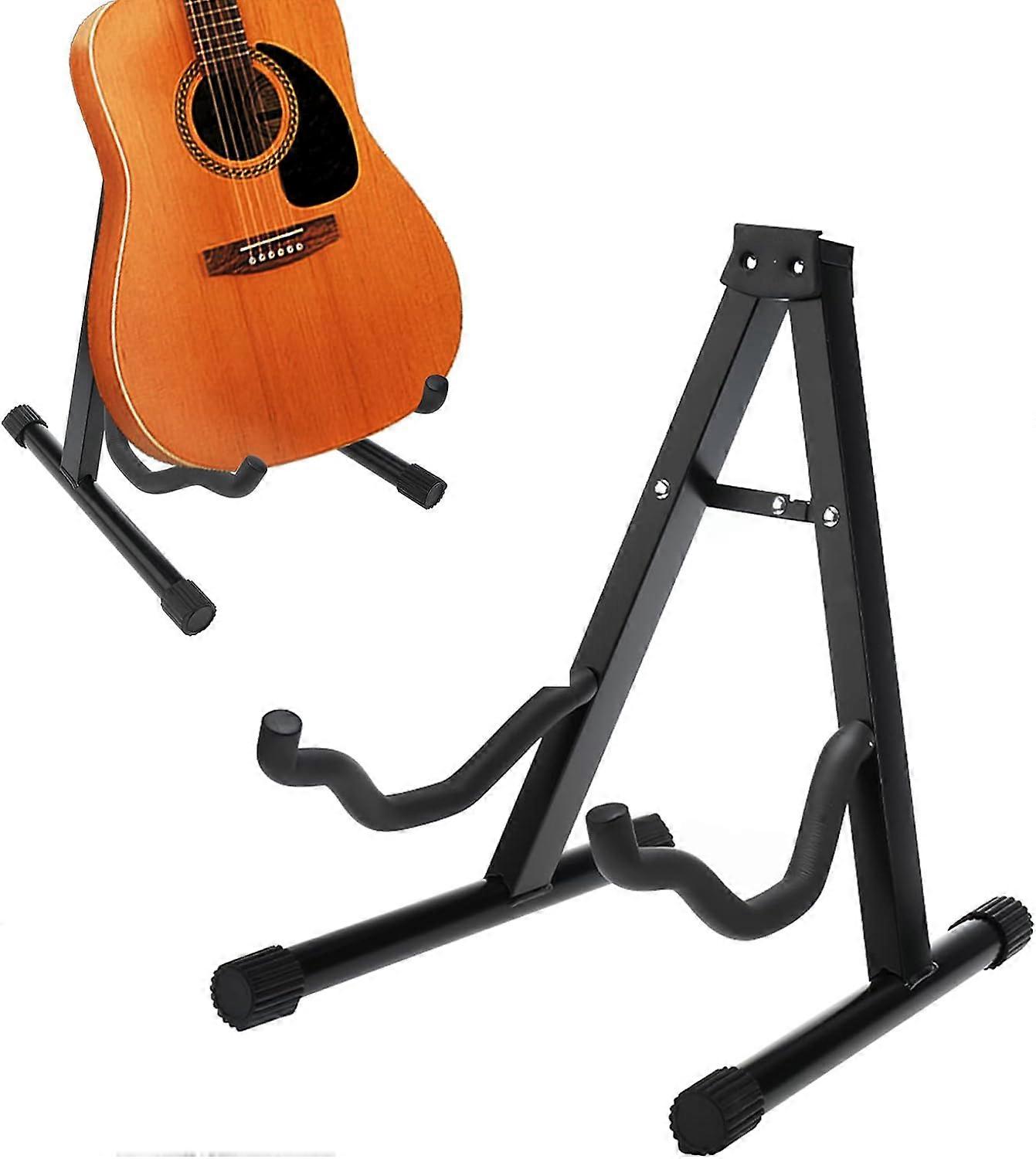 حامل الغيتار قابل للطي حامل الإطار العالمي ، حامل الغيتار المعدني مع رغوة مبطنة تناسب القيثارات الكهربائية الصوتية الكلاسيكية باس القيثارة