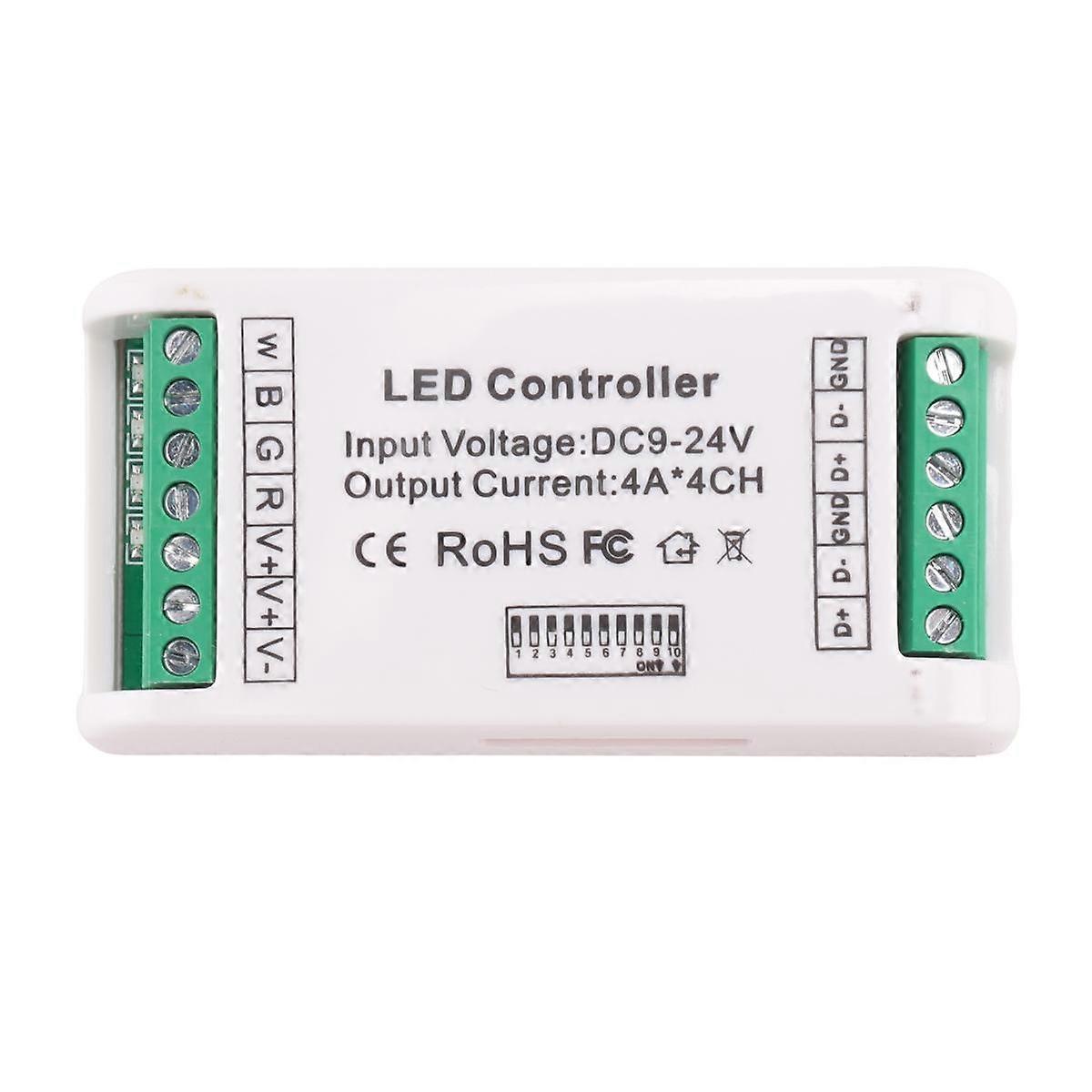 Mini 4 Channel DMX RGBW Decoder 16A RGB RGBW Strip Controller DMX 512 Dimmer Driver for LED Strip Lights DC9-24V