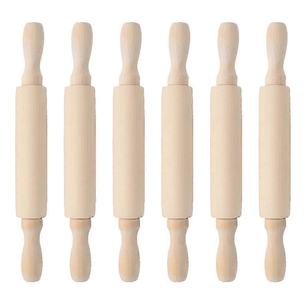 6Pcs Baking Rolling Poles Mini Baking Rolling Sticks Children Play House Model