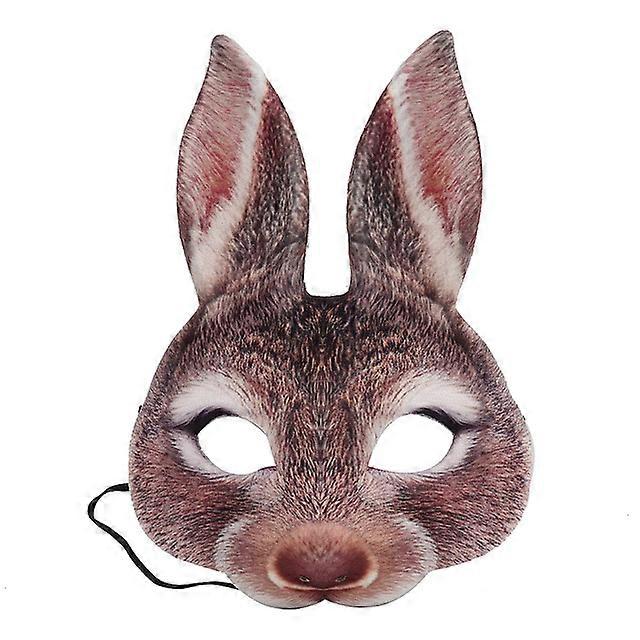 Rabbit Mask Cute Animal Plush Party Cosplay Masquerade Acessories Performance Props for Women and Men Half Face Halloween Easter