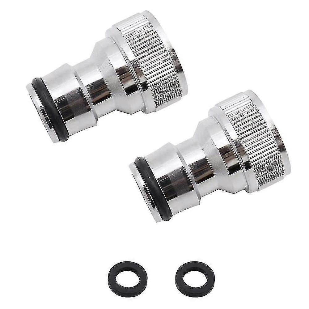 -2 Pack 1/2 Inch Faucet Nose Universal Copper Silver Faucet Connectors Garden Hose To Faucet Connection Fittings Faucet Adapters For Kitch
