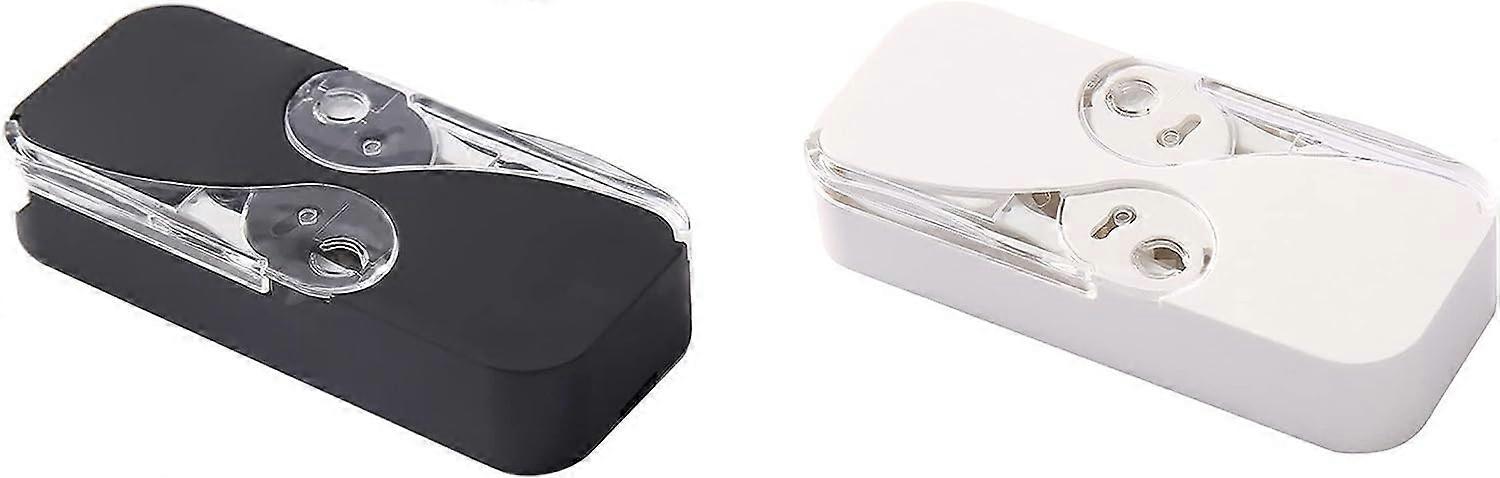 Dental Floss, Dental Floss With Handle, Portable Dental Floss Box, Dental Floss Dispenser, Black And White, 2 Pieces, For Dental Floss