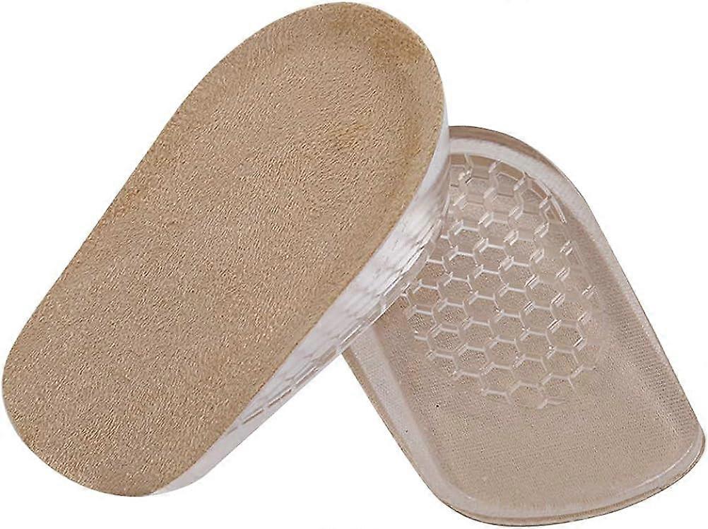 Invisible Insoles For Height Increasing Half Insoles For Heel Shock Absorption Uplift (Apricot)