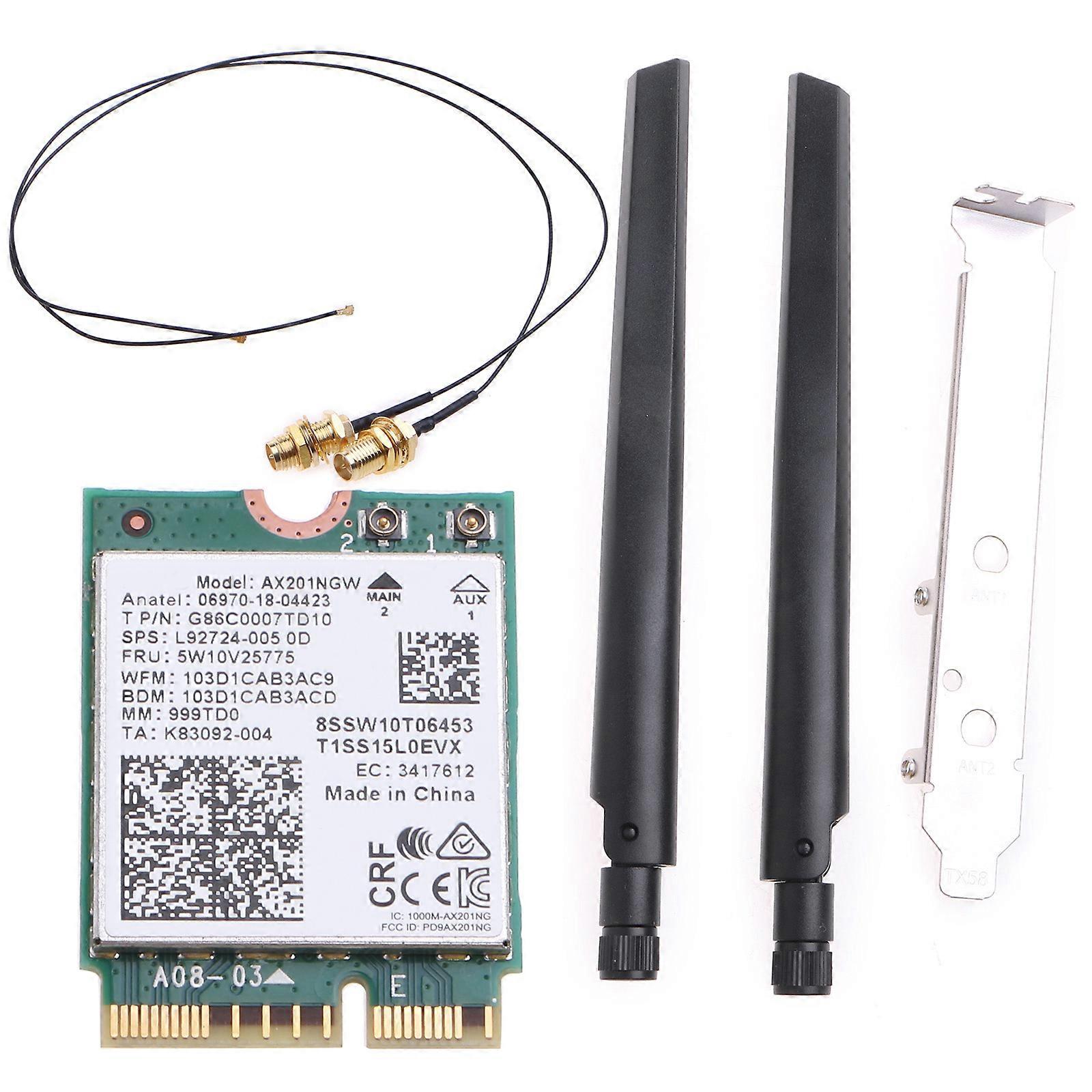 Network Adapter AX201NGW BT5.0 5GHz 2.4GHz(160MHz) WiFi Antennas for Windows 10