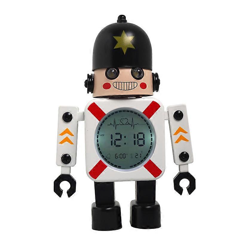 Multifunctional Metal Robot Alarm Clock Children's Cartoon Luminous Electronic Clock