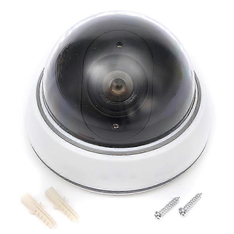1pcs Dome Simulation Dummy Fake Security Camera, Cctv Burglar Surveillance Camera With Flashing Led Light(white)
