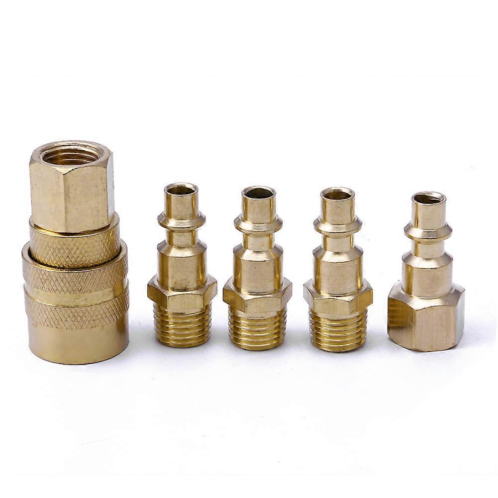 5Pcs 1/4" NPT Brass Quick Coupler Solid Air Hose Connector Fittings Tools Hot