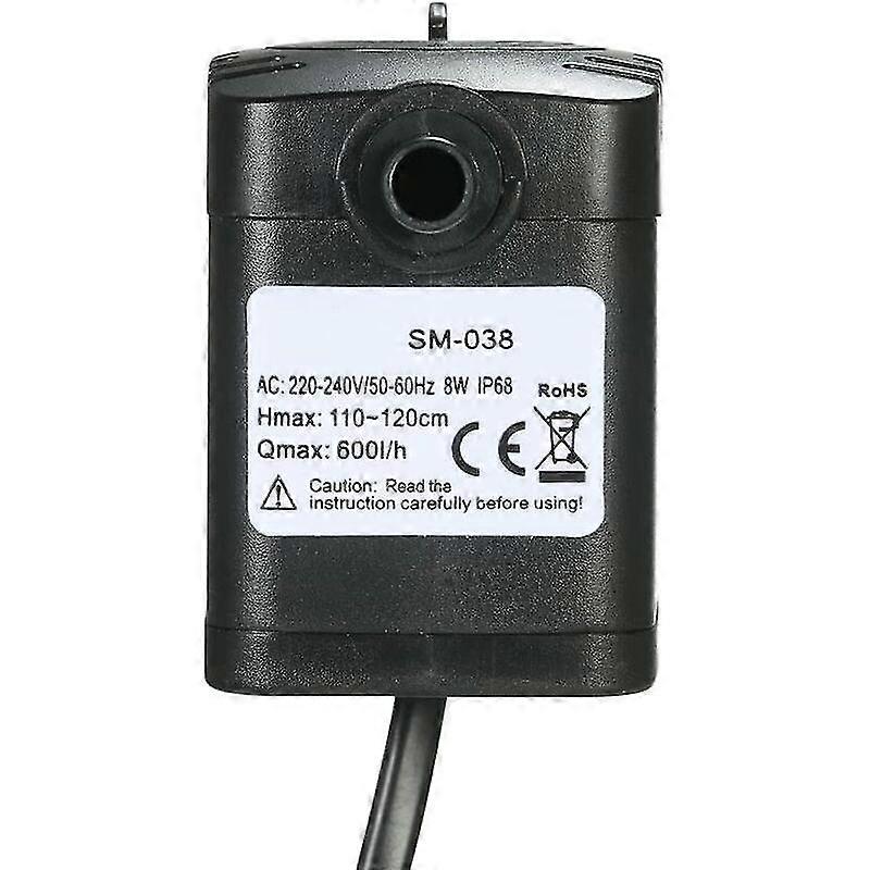 8W Submersible Water Pump - Ultra Quiet Mini Pump For Aquarium, Fountain, Hydroponics (US Plug)