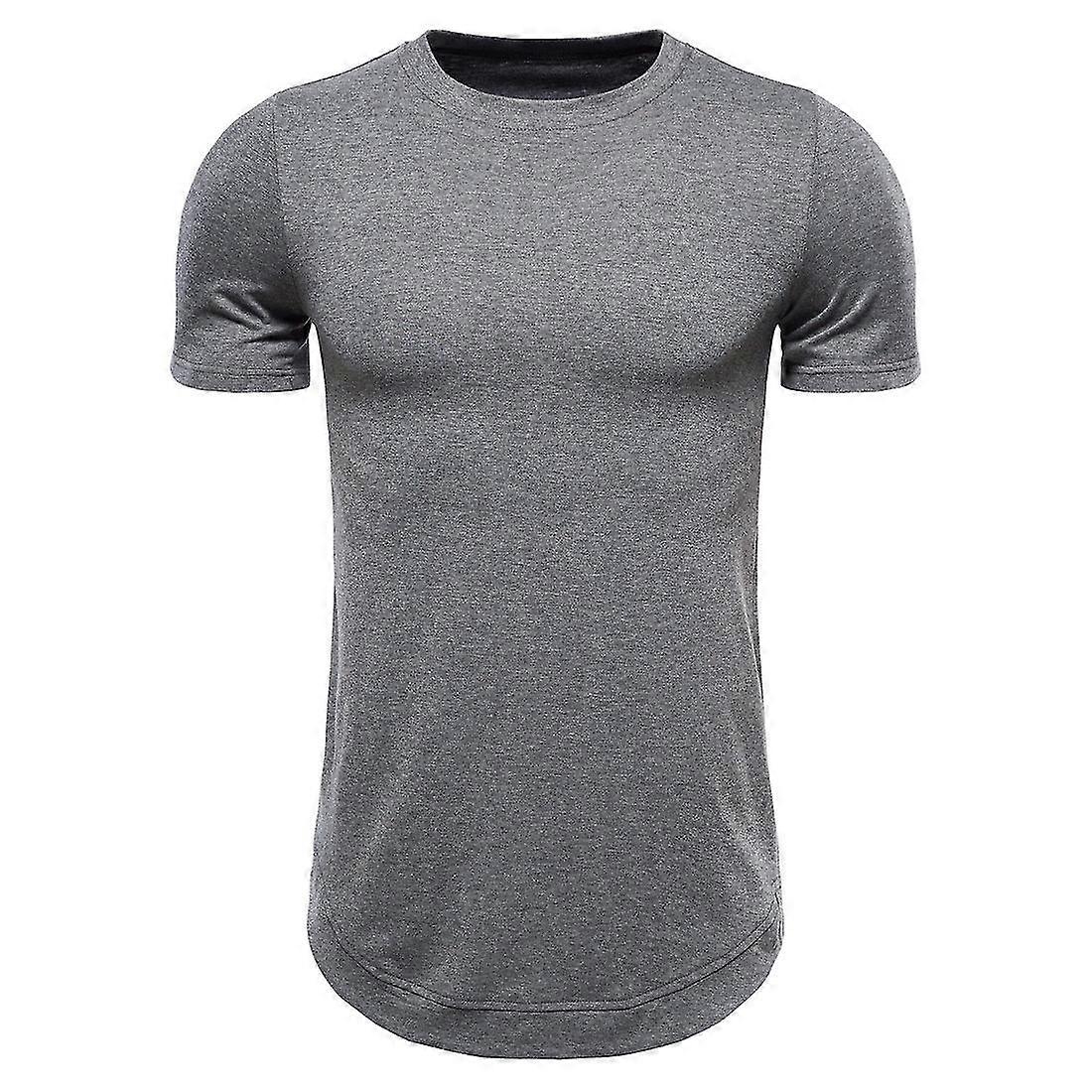 Men Plain Short Sleeve Slim Fit T-shirt