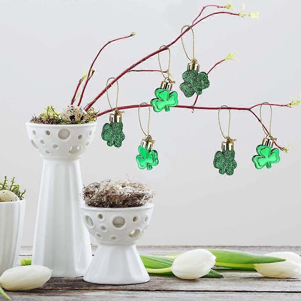 1/12/24/36Pcs St Patrick's Day Shamrocks Hanging Clover Bauble Decor Home Festive Ornament